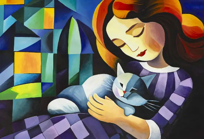 La Jeune fille et le chat